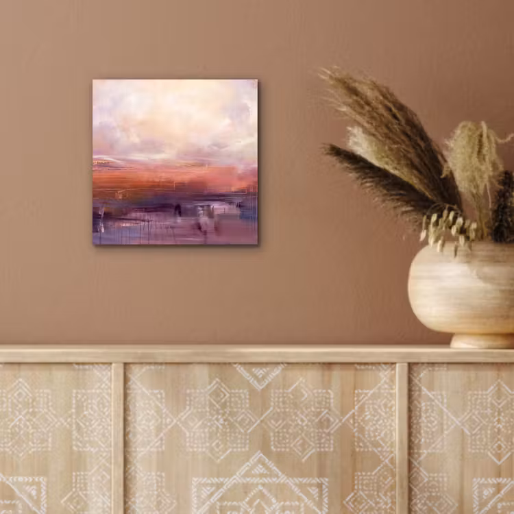 Abstract - Landschap - Modern - Paars - Oranje aluminium wit klein -sfeer4