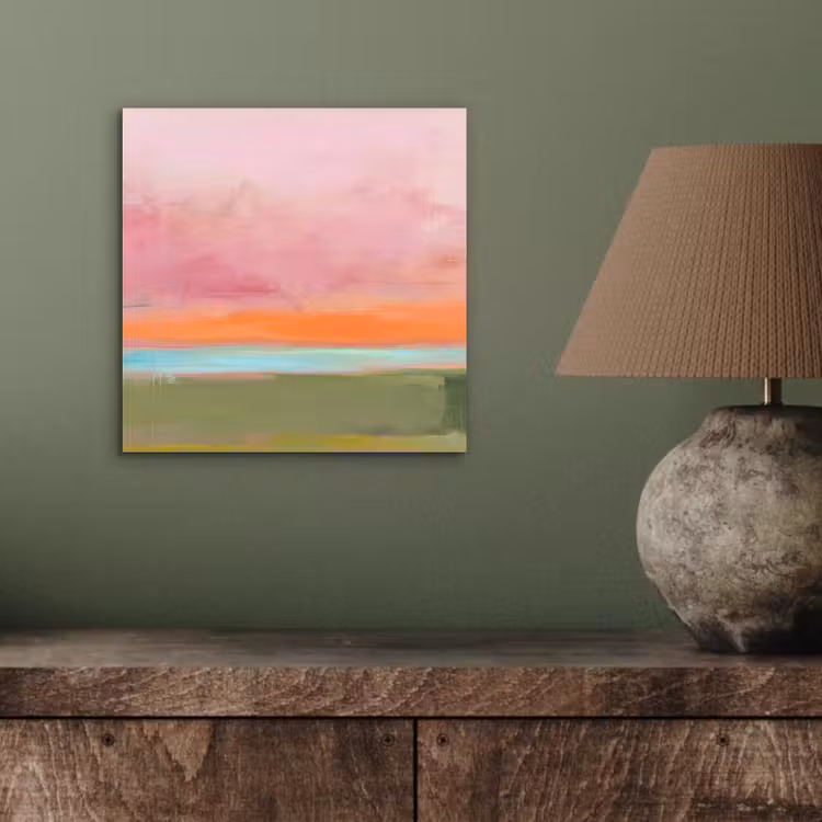 Abstract - Landschap - Modern - Roze - Oranje aluminium wit klein -sfeer2