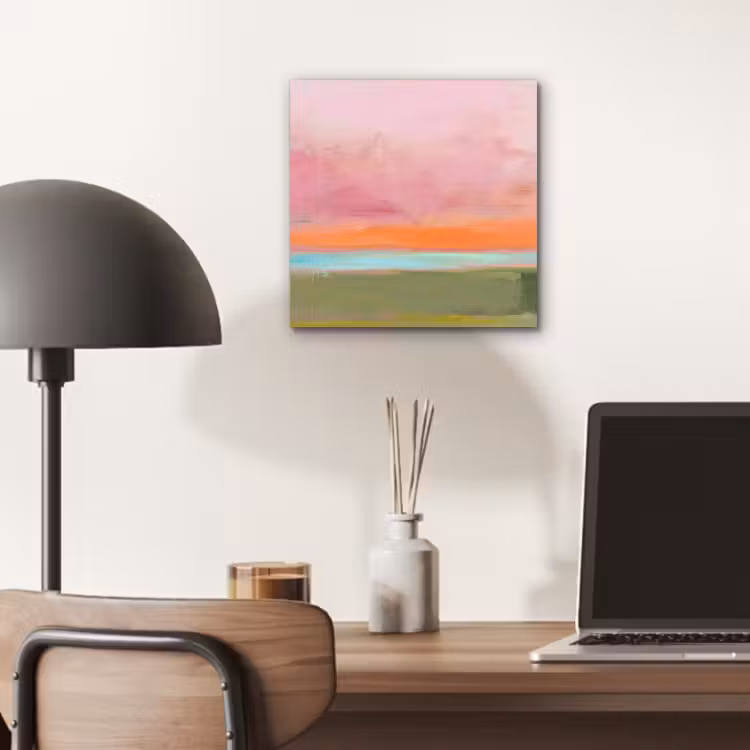 Abstract - Landschap - Modern - Roze - Oranje aluminium wit klein -sfeer5
