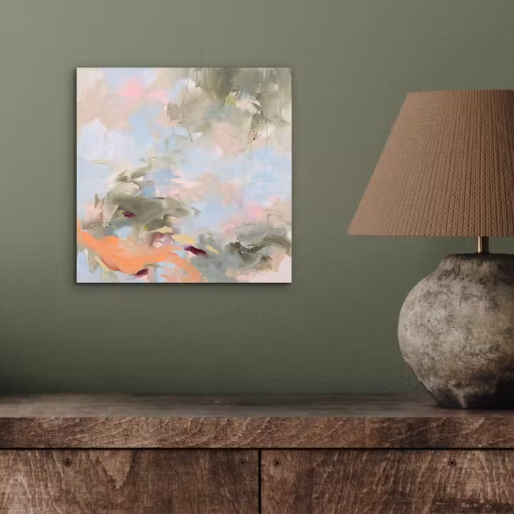 Abstract - Borstelstreken - Kunst - Modern - Pastel aluminium wit klein -sfeer2