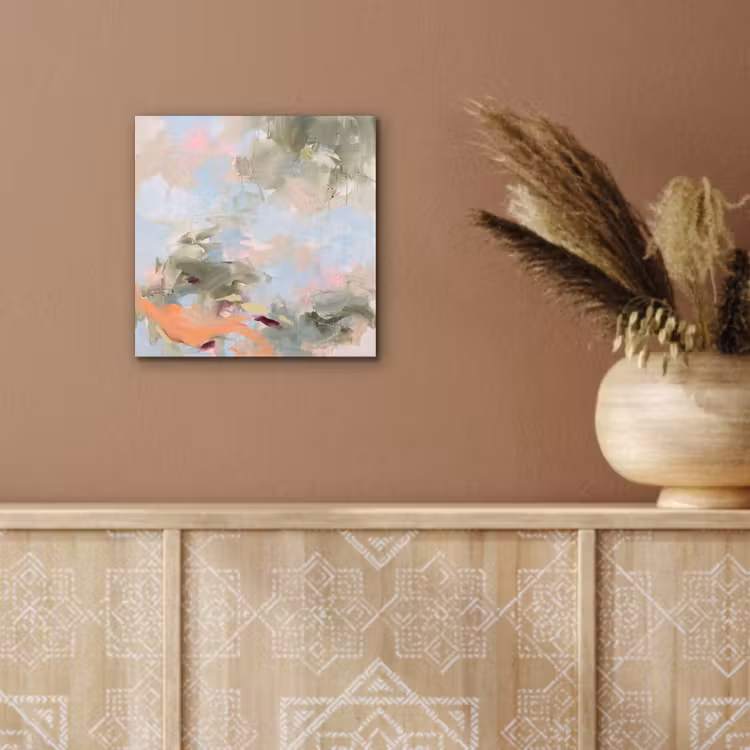 Abstract - Borstelstreken - Kunst - Modern - Pastel aluminium wit klein -sfeer4