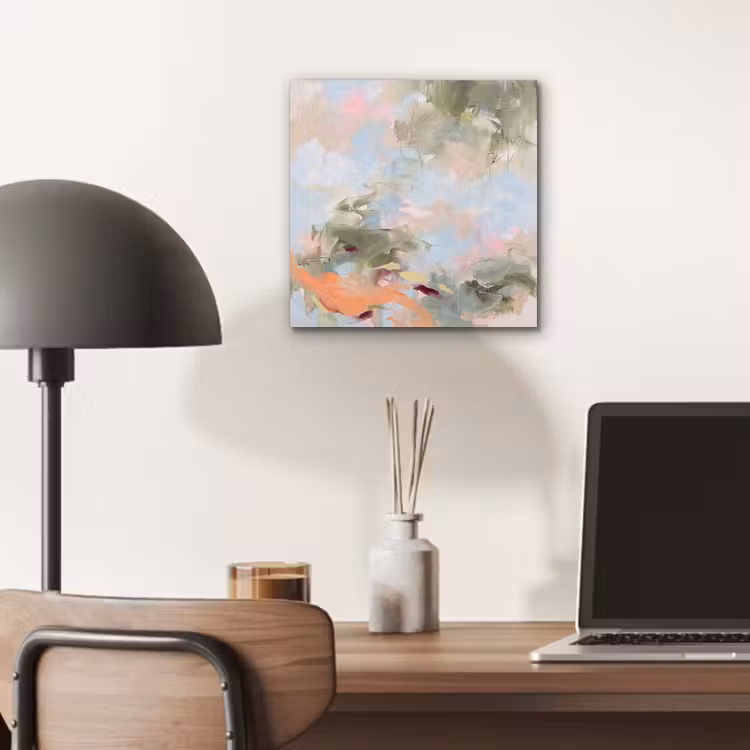 Abstract - Borstelstreken - Kunst - Modern - Pastel aluminium wit klein -sfeer5