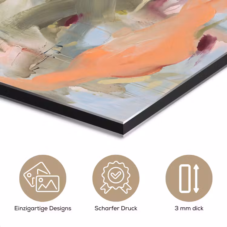 Abstract - Borstelstreken - Kunst - Modern - Pastel aluminium wit klein -closeup_DE