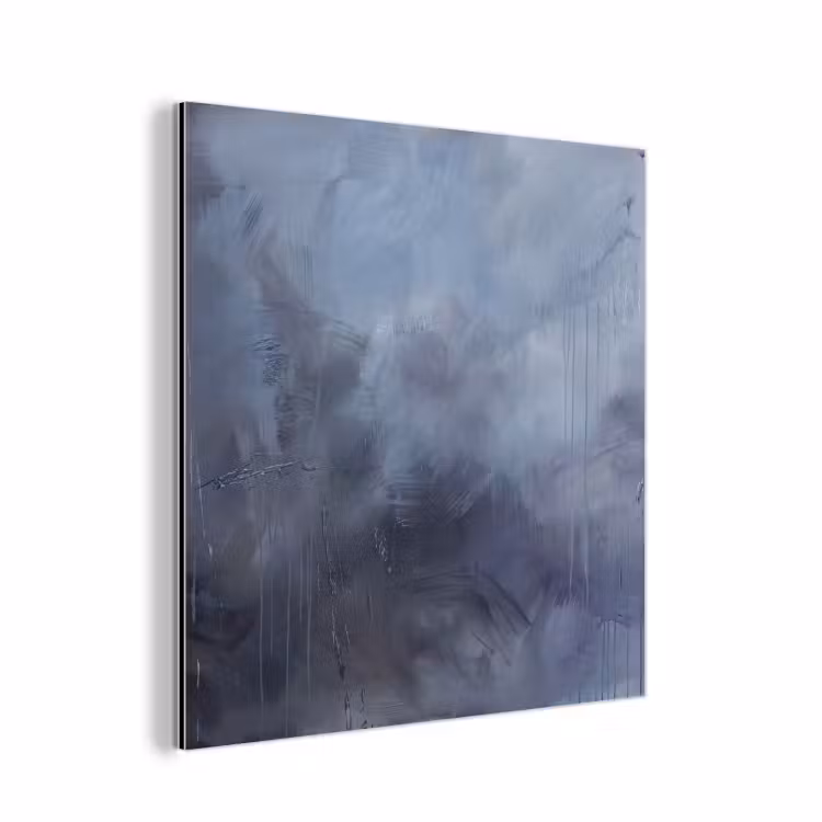 Abstract - Kwaststreken - Modern - Kunst - Grijs aluminium wit klein -3d