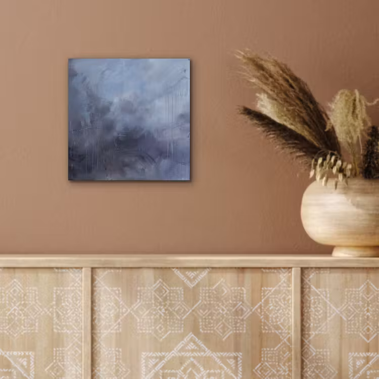 Abstract - Kwaststreken - Modern - Kunst - Grijs aluminium wit klein -sfeer4