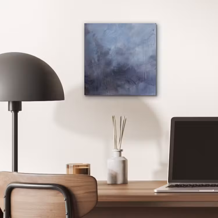 Abstract - Kwaststreken - Modern - Kunst - Grijs aluminium wit klein -sfeer5