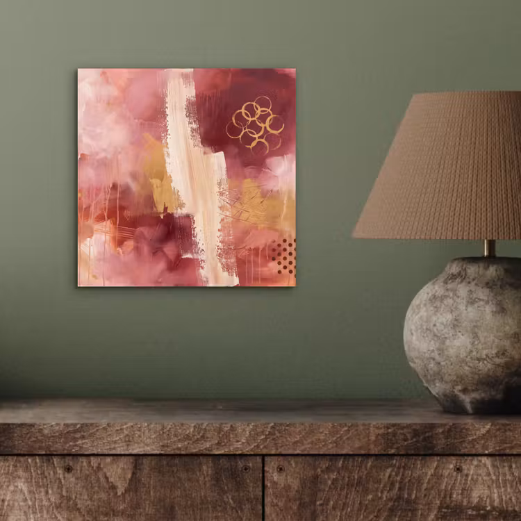 Abstract - Rood - Goud - Modern - Kunst aluminium wit klein -sfeer2