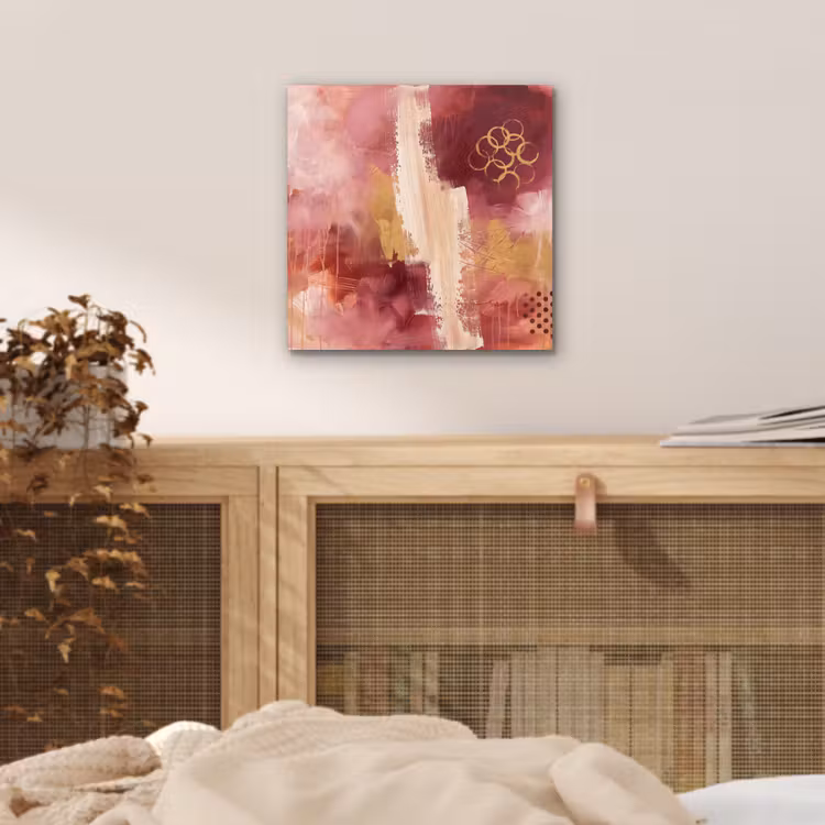 Abstract - Rood - Goud - Modern - Kunst aluminium wit klein -sfeer3