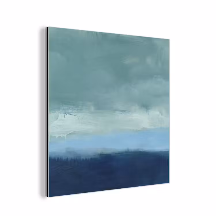 Abstract - Lagen - Rust - Modern - Blauw aluminium wit klein -3d
