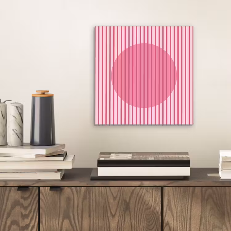 Abstract - Strepen - Ovaal - Roze - Modern aluminium wit klein -sfeer1