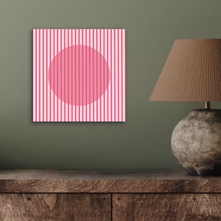 Abstract - Strepen - Ovaal - Roze - Modern aluminium wit klein -sfeer2