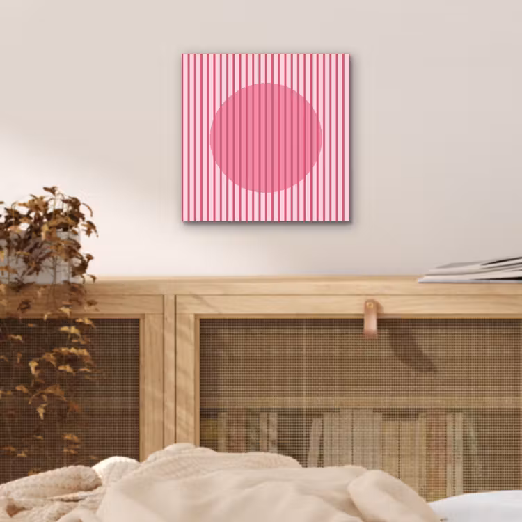 Abstract - Strepen - Ovaal - Roze - Modern aluminium wit klein -sfeer3