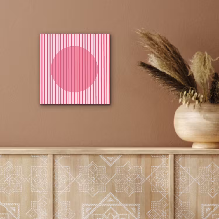 Abstract - Strepen - Ovaal - Roze - Modern aluminium wit klein -sfeer4
