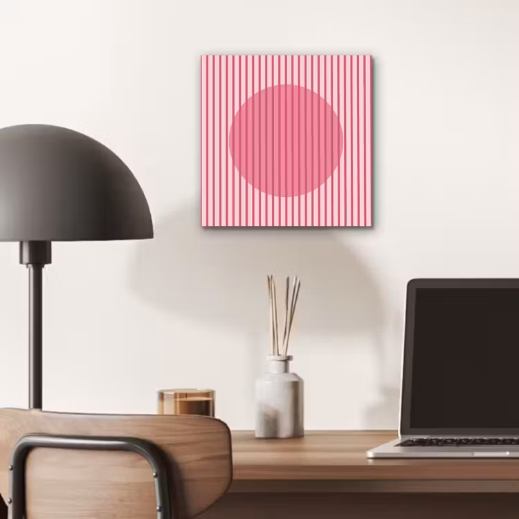 Abstract - Strepen - Ovaal - Roze - Modern aluminium wit klein -sfeer5