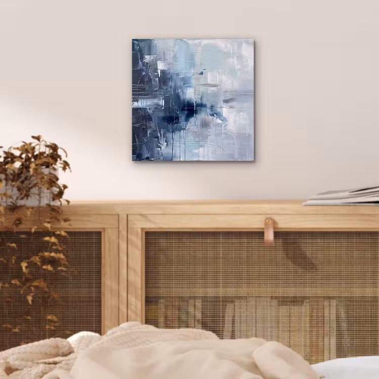 Abstract - Textuur - Kunst - Modern - Blauw aluminium wit klein -sfeer3