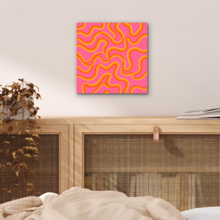 Abstract - Golvende lijnen - Modern - Kleurrijk aluminium wit klein -sfeer3
