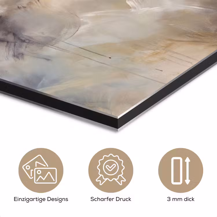 Abstract - Wolken - Sfeervol - Beige - Grijs aluminium wit klein -closeup_DE