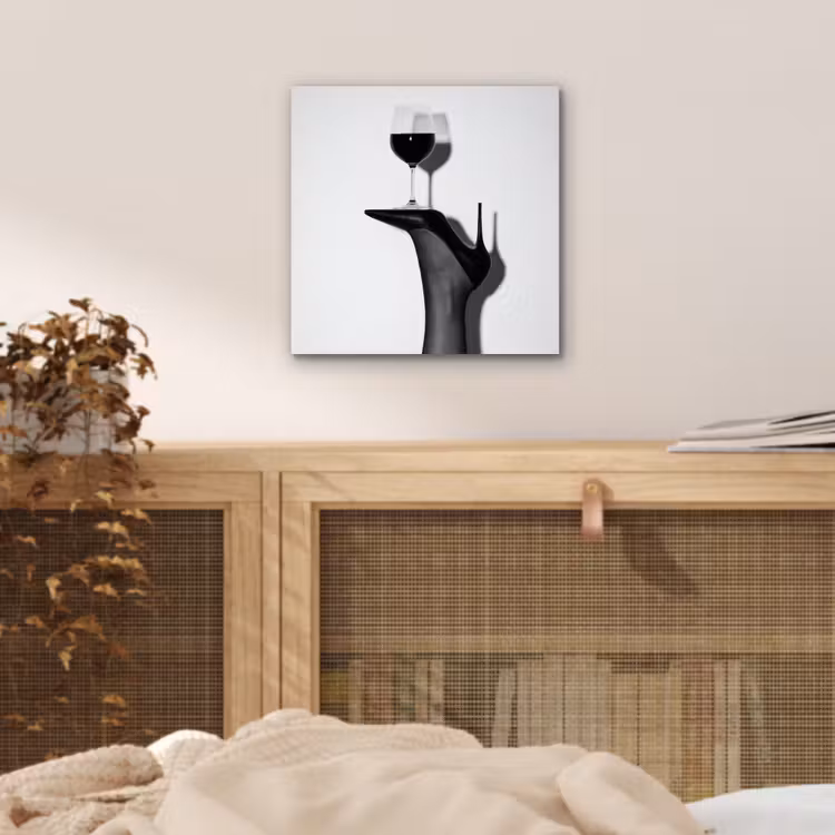 Hak - Wijn - Minimalistisch - Zwart aluminium wit klein -sfeer3