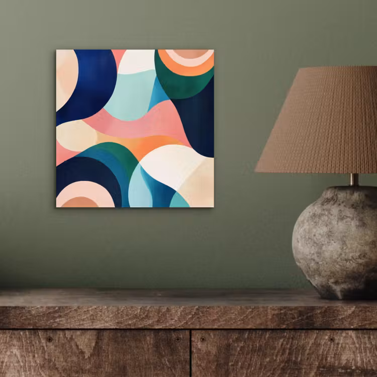 Abstract - Blauw - Roze aluminium wit klein -sfeer2
