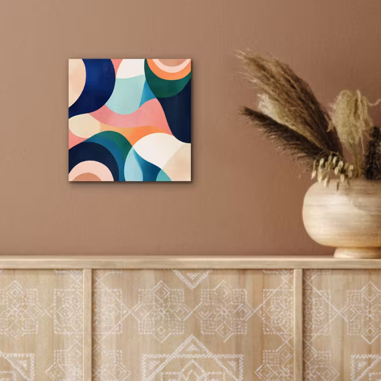 Abstract - Blauw - Roze aluminium wit klein -sfeer4