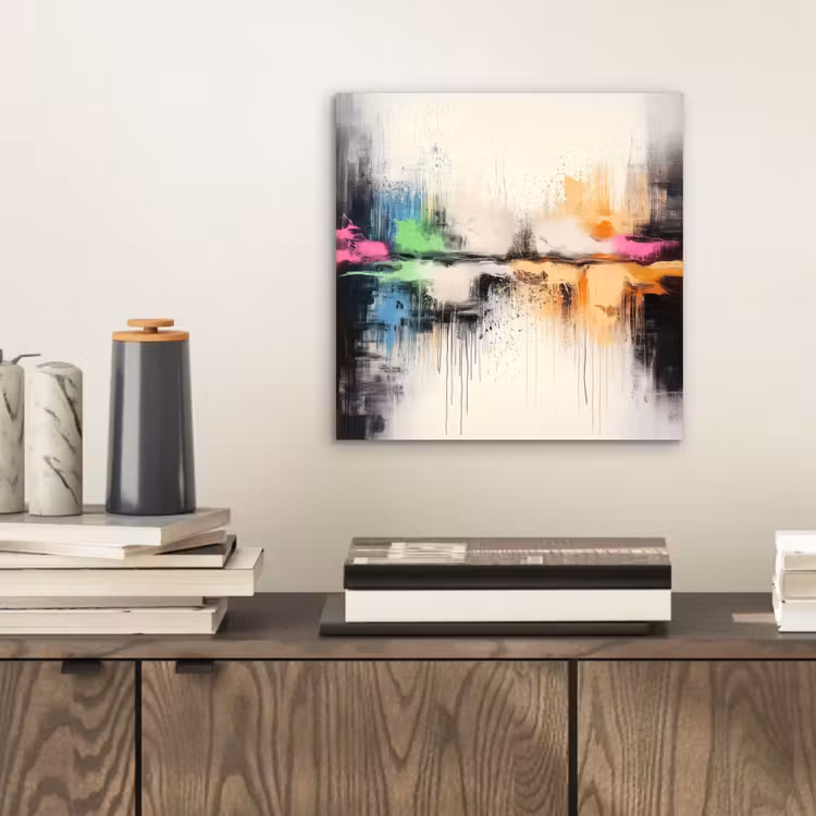 Abstract - Kleurexplosie - Landschap aluminium wit klein -sfeer1