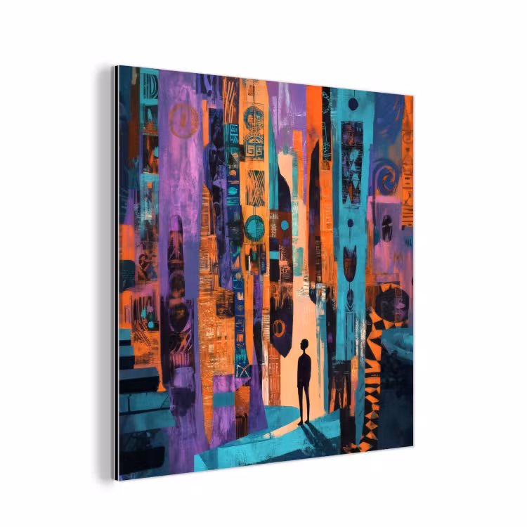 Abstract - Figuren - Kleurrijk aluminium wit klein -3d