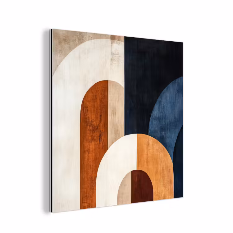 Abstract - Vormen - Donkerblauw aluminium wit klein -3d