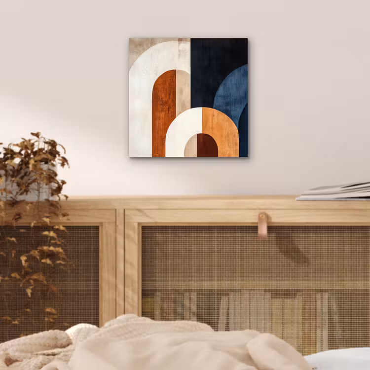 Abstract - Vormen - Donkerblauw aluminium wit klein -sfeer3