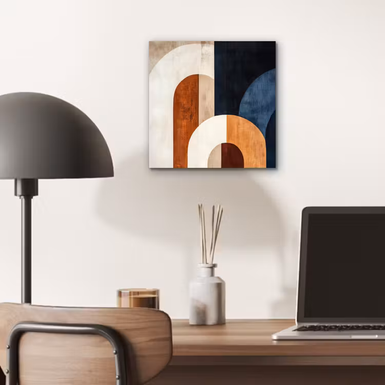 Abstract - Vormen - Donkerblauw aluminium wit klein -sfeer5