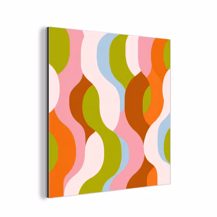 Abstract - Vormen - Roze aluminium wit klein -3d