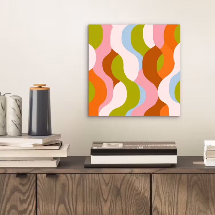 Abstract - Vormen - Roze aluminium wit klein -sfeer1