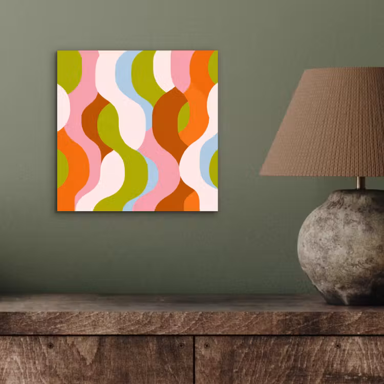 Abstract - Vormen - Roze aluminium wit klein -sfeer2