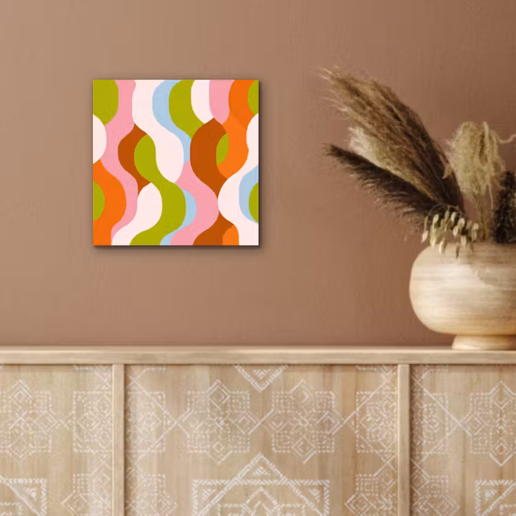 Abstract - Vormen - Roze aluminium wit klein -sfeer4