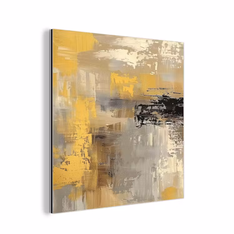 Abstract - Geel - Modern - Beige aluminium wit klein -3d