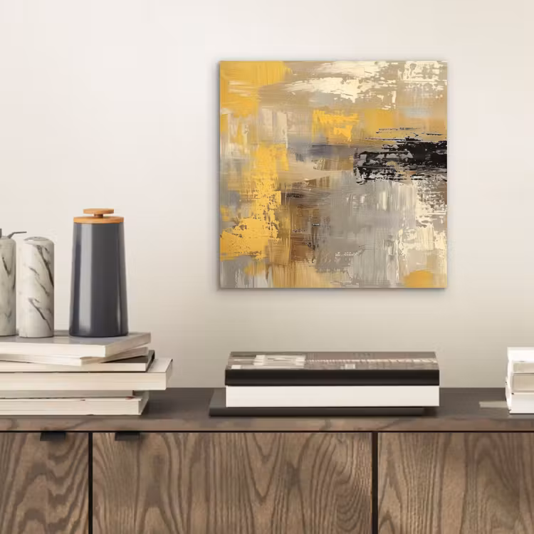 Abstract - Geel - Modern - Beige aluminium wit klein -sfeer1