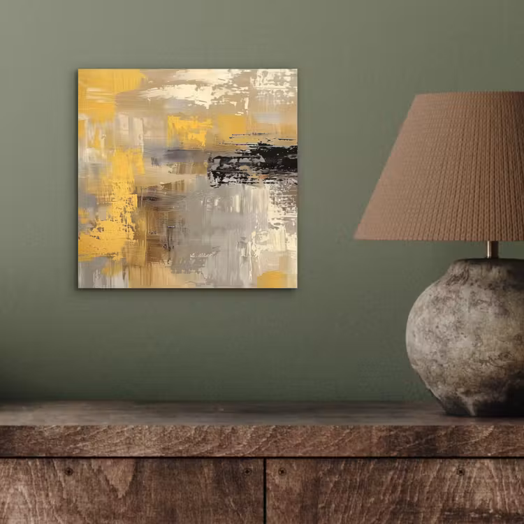 Abstract - Geel - Modern - Beige aluminium wit klein -sfeer2