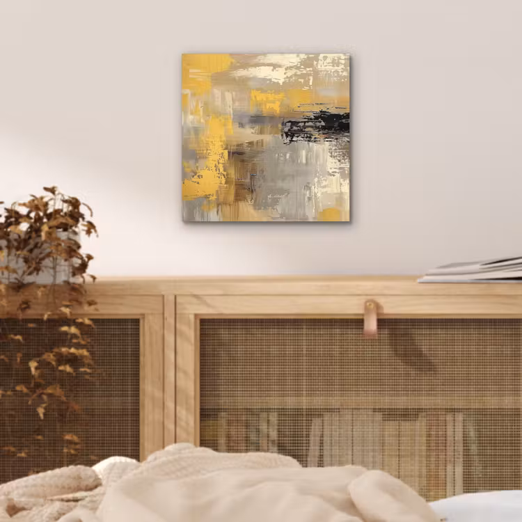 Abstract - Geel - Modern - Beige aluminium wit klein -sfeer3