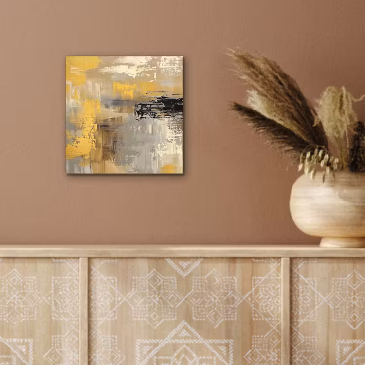 Abstract - Geel - Modern - Beige aluminium wit klein -sfeer4
