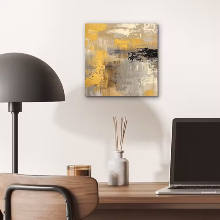 Abstract - Geel - Modern - Beige aluminium wit klein -sfeer5