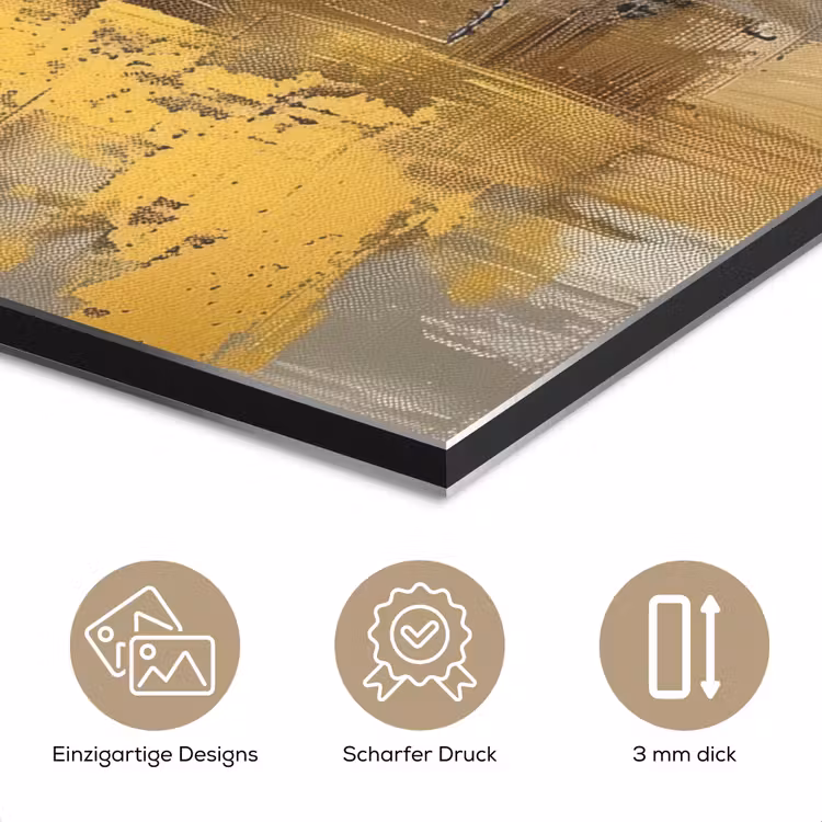 Abstract - Geel - Modern - Beige aluminium wit klein -closeup_DE