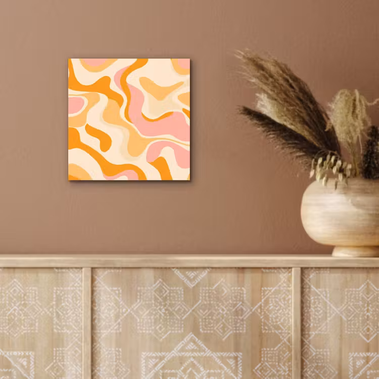 Abstract - Golvend - Oranje aluminium wit klein -sfeer4