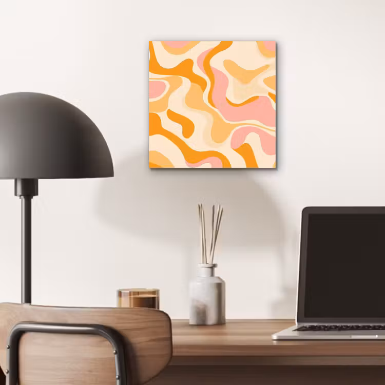 Abstract - Golvend - Oranje aluminium wit klein -sfeer5