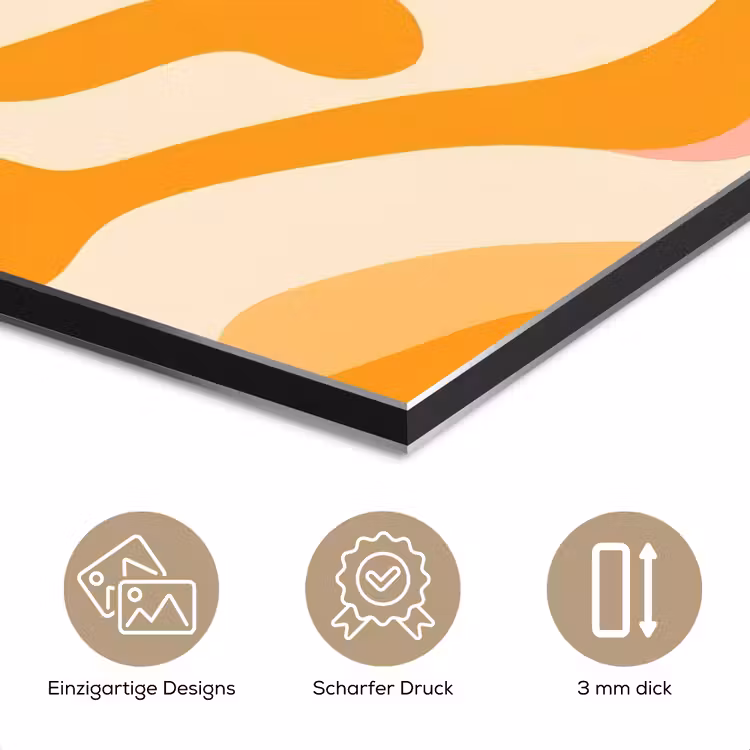 Abstract - Golvend - Oranje aluminium wit klein -closeup_DE