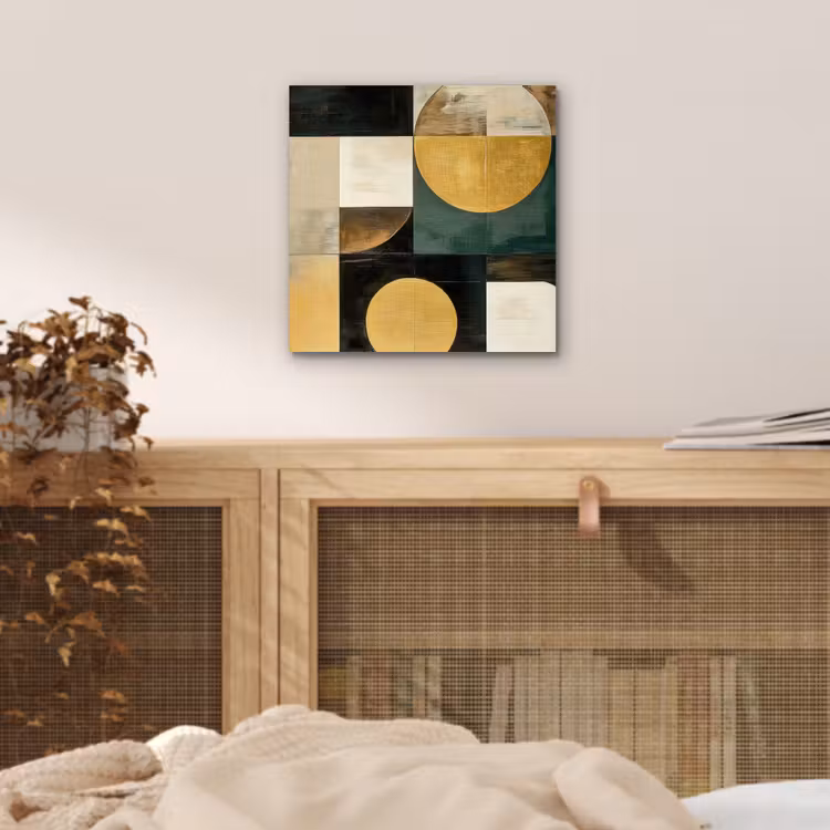 Abstract - Goud - Brons - Vormen - Geometrisch aluminium wit klein -sfeer3