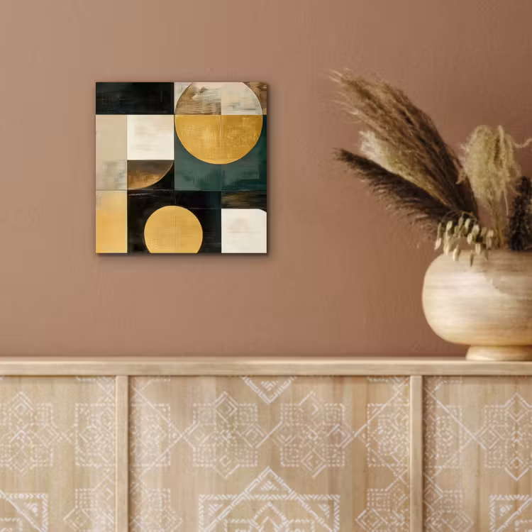 Abstract - Goud - Brons - Vormen - Geometrisch aluminium wit klein -sfeer4