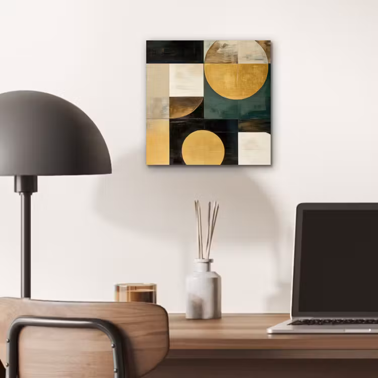 Abstract - Goud - Brons - Vormen - Geometrisch aluminium wit klein -sfeer5