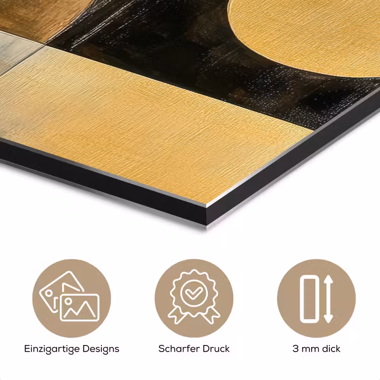 Abstract - Goud - Brons - Vormen - Geometrisch aluminium wit klein -closeup_DE