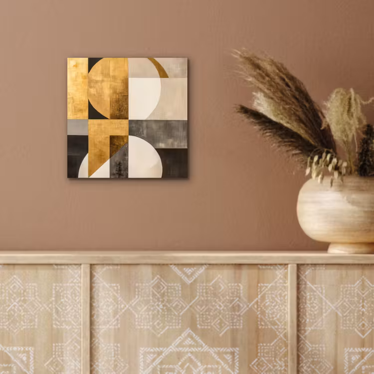 Abstract - Goud - Grijs - Vormen - Geometrisch aluminium wit klein -sfeer4