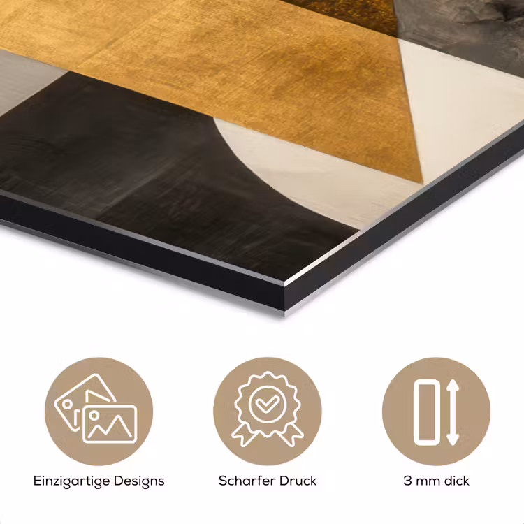 Abstract - Goud - Grijs - Vormen - Geometrisch aluminium wit klein -closeup_DE