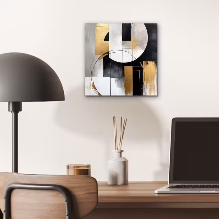 Abstract - Goud - Zilver - Vormen - Aesthetic aluminium wit klein -sfeer5